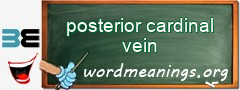 WordMeaning blackboard for posterior cardinal vein